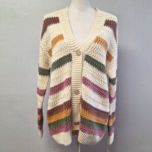 Falls Creek Button Down Cardigan Sweater‎ Chunky Knit Sage Granny Womens X Large